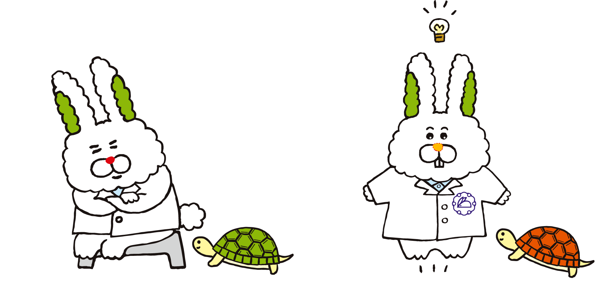 ひらめくと鼻が鼻が輝くよ!