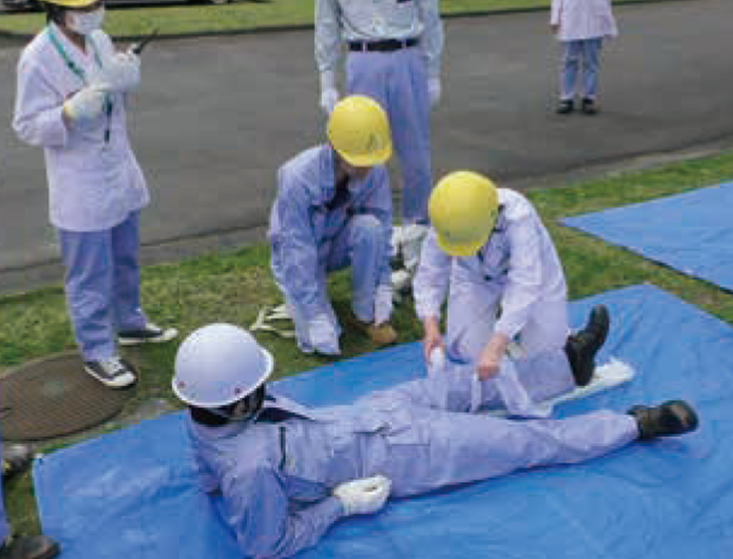 NaOH leak response drill